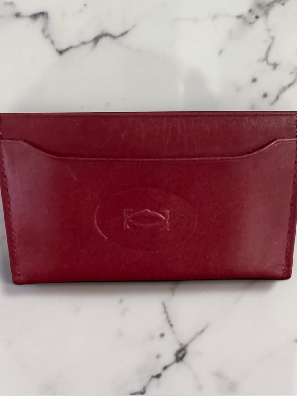 NWOT Must de Cartier Burgundy Card Holder with Box